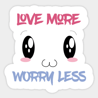 Love More Worry Less, Valentines Day Gift,Valentines Day Gift For Woman, Groovy Valentines Day Idea,Cute Valentine,Valentines Day Gift Sticker